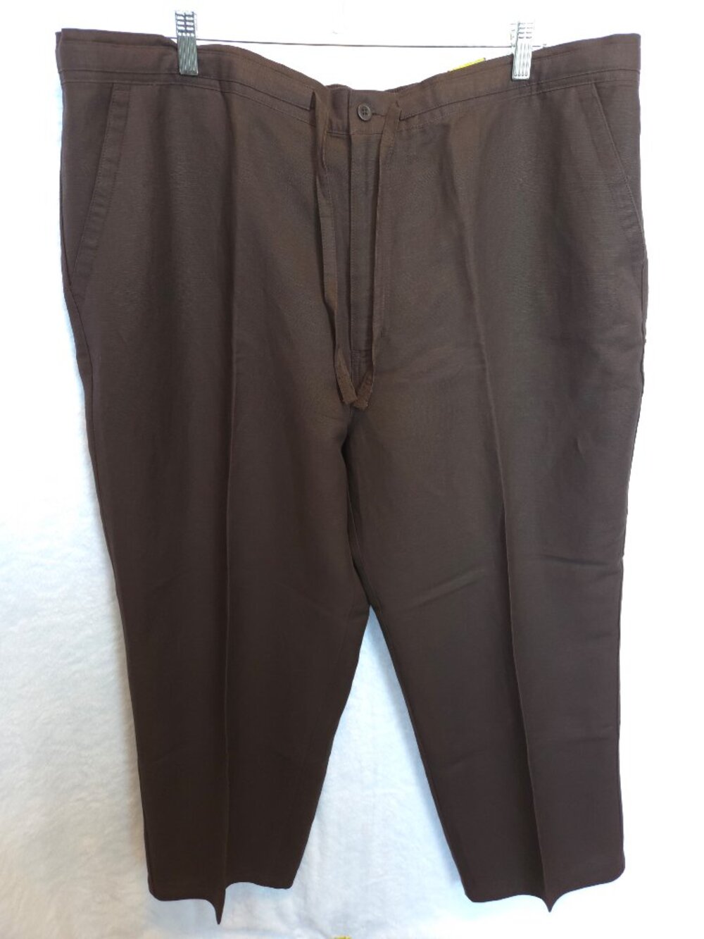 NWT Cubavera Men’s Chocolate Brown Linen Blend Drawstring Pants - XXL (44-46) - Picture 2 of 14